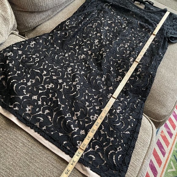 Loft Black Lace Lined Sheath Dress - 8 - Picture 9 of 9